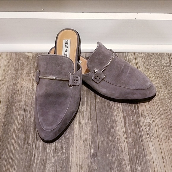 Steve Madden Shoes - Steve Madden Laaura Gray Suede Mule Loafer 6.5